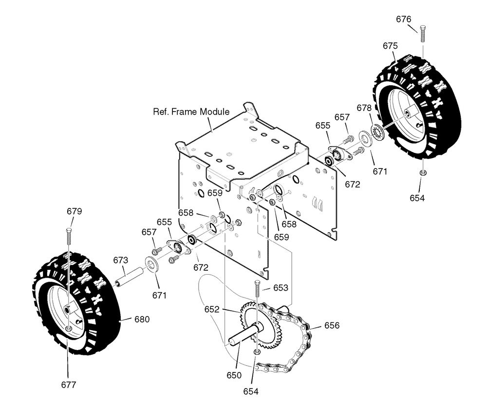 Wheels Diagram and Parts List for 1695488-18-2863-29 2008 Briggs and Stratton Snow Blower